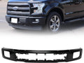 Front Bumper Face Bar Compatible with 2015-2017 Ford F-150 F150 with Fog Light Cutout Hole Replacement for FO1002424 FL3Z17757FPTM | 3 Piece Design Black